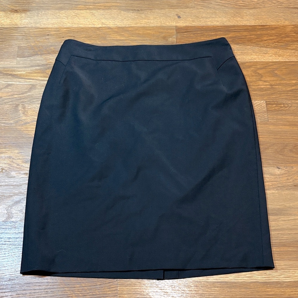 ANN TAYLOR black wool blend black pencil skirt